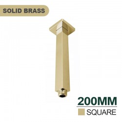 200mm Square Brushed Yellow Gold Ceiling Mounted Shower Arm 200mm Square Brushed Yellow Gold Ceiling Mounted Shower Arm