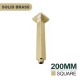 200mm Square Brushed Yellow Gold Ceiling Mounted Shower Arm