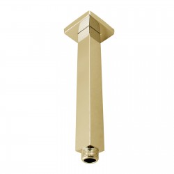 200mm Square Brushed Yellow Gold Ceiling Mounted Shower Arm 200mm Square Brushed Yellow Gold Ceiling Mounted Shower Arm