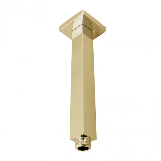 200mm Square Brushed Yellow Gold Ceiling Mounted Shower Arm