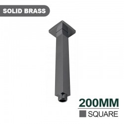 200mm Square Gunmetal Grey Ceiling Mounted Shower Arm 200mm Square Gunmetal Grey Ceiling Mounted Shower Arm