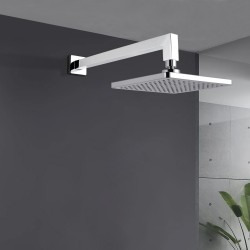 Square Chrome Rainfall Shower Head With Wall Mounted Shower Arm Square Chrome Rainfall Shower Head With Wall Mounted Shower Arm