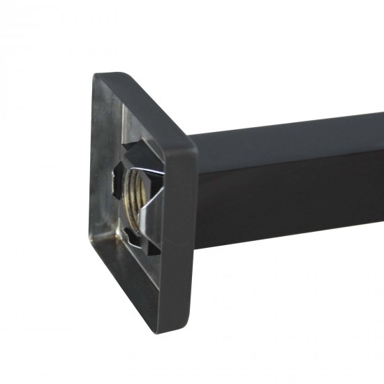 Square Nero Black Wall Mounted Shower Arm 400mm