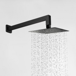Square Matte Black 250mm Shower Head with Wall Mounted Shower Arm Square Matte Black 250mm Shower Head with Wall Mounted Shower Arm