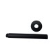 Round Matte Black 200mm ABS Shower Head with Ceiling Mounted Shower Arm