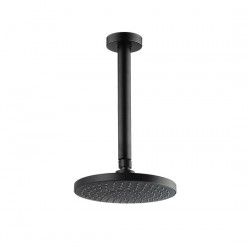 Round Matte Black Rainfall Shower Head with Ceiling Mounted Shower Arm Round Matte Black Rainfall Shower Head with Ceiling Mounted Shower Arm