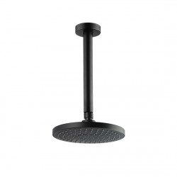 Round Matte Black Rainfall Shower Head with Ceiling Mounted Shower Arm Round Matte Black Rainfall Shower Head with Ceiling Mounted Shower Arm