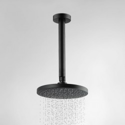 Round Matte Black Rainfall Shower Head with Ceiling Mounted Shower Arm Round Matte Black Rainfall Shower Head with Ceiling Mounted Shower Arm