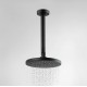 Round Matte Black Rainfall Shower Head with Ceiling Mounted Shower Arm