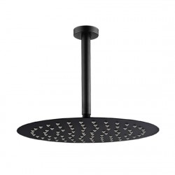 Round Matte Black 250mm Rainfall Shower Head with Ceiling Mounted Shower Arm Round Matte Black 250mm Rainfall Shower Head with Ceiling Mounted Shower Arm