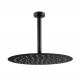 Round Matte Black 250mm Rainfall Shower Head with Ceiling Mounted Shower Arm