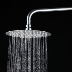 Round Chrome Rainfall Shower Head with Wall Mounted Shower Arm Round Chrome Rainfall Shower Head with Wall Mounted Shower Arm
