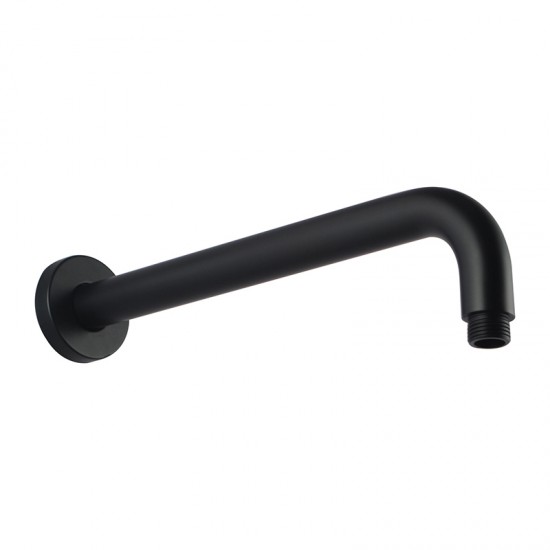 Round Matte Black 250mm Shower Head with Wall Mounted Shower Arm