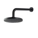 Round Matte Black 200mm ABS Shower Head with Wall Mounted Shower Arm
