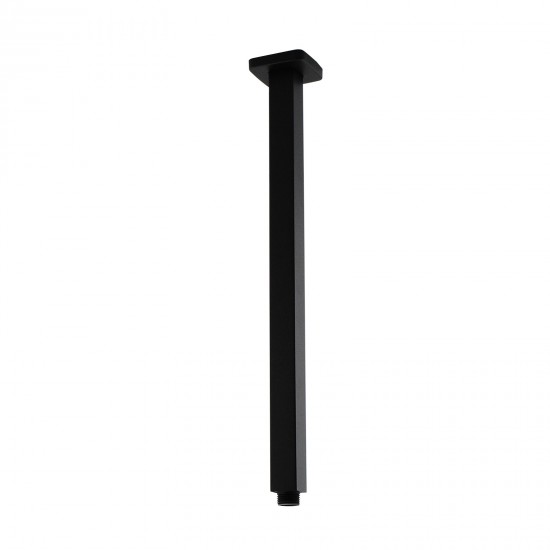 400mm Square Nero Black Ceiling Shower Arm