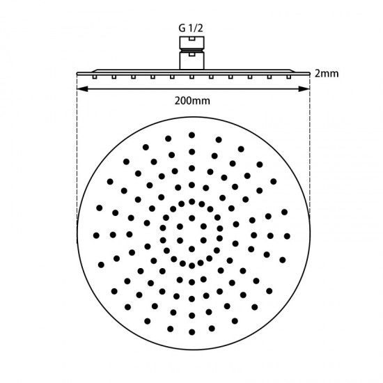 8 inch Round Chrome Twin Shower Set Top Water Inlet