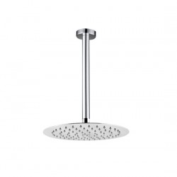Round Chrome Rainfall Shower Head with Ceiling Mounted Shower Arm Round Chrome Rainfall Shower Head with Ceiling Mounted Shower Arm