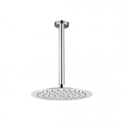 Round Chrome Rainfall Shower Head with Ceiling Mounted Shower Arm Round Chrome Rainfall Shower Head with Ceiling Mounted Shower Arm
