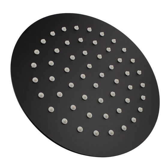 8 inch Round Nero Black Twin Shower Set Top Water Inlet