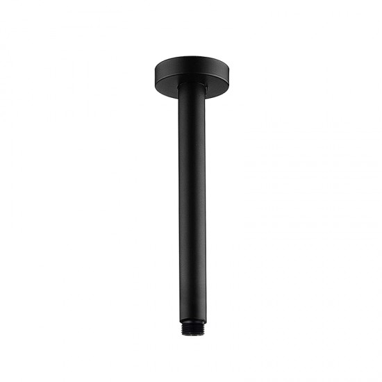 Round 230mm ABS Matte Black Shower Head with Ceiling Mounted Shower Arm