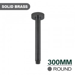 300mm Round Gunmetal Grey Ceiling Shower Arm 300mm Round Gunmetal Grey Ceiling Shower Arm