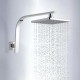 Square Chrome Rainfall Shower Head With Wall Mounted Shower Arm