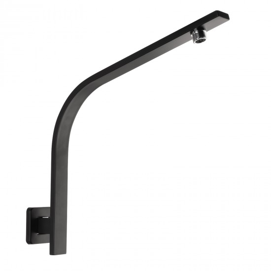 Square Nero Black Gooseneck Wall Shower Arm