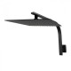 Square Matte Black Rainfall Shower Head with Wall Mounted Shower Arm