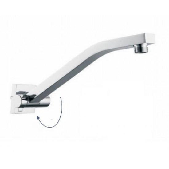 Square Chrome Swivel Wall Mounted Shower Arm