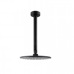 Round 230mm ABS Matte Black Shower Head with Ceiling Mounted Shower Arm Round 230mm ABS Matte Black Shower Head with Ceiling Mounted Shower Arm