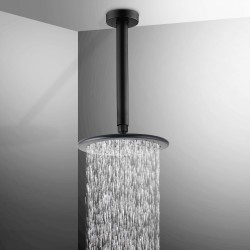 Round 230mm ABS Matte Black Shower Head with Ceiling Mounted Shower Arm Round 230mm ABS Matte Black Shower Head with Ceiling Mounted Shower Arm