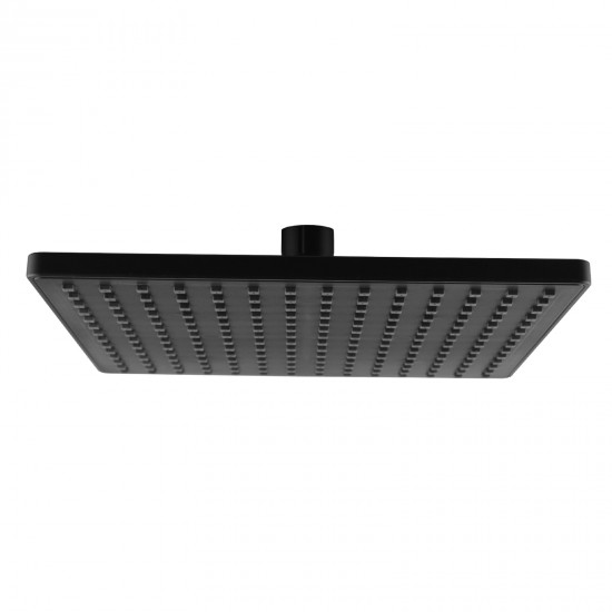 9” Square Black ABS Rainfall Shower Head 400mm Ceiling Shower Arm Set