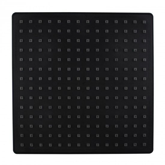 9” Square Black ABS Rainfall Shower Head 400mm Wall Mounted Shower Arm Set