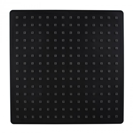 9” Square Black ABS Rainfall Shower Head 600mm Ceiling Shower Arm Set