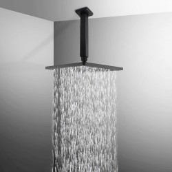 9” Square Black ABS Rainfall Shower Head 200mm Ceiling Shower Arm Set 9” Square Black ABS Rainfall Shower Head 200mm Ceiling Shower Arm Set