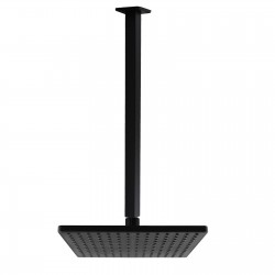 Square 200mm ABS Matte Black Shower Head with Ceiling Mounted Shower Arm Square 200mm ABS Matte Black Shower Head with Ceiling Mounted Shower Arm