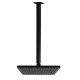 Square 225mm ABS Matte Black Shower Head with Ceiling Mounted Shower Arm