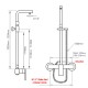 10 inch 250mm Square Gunmetal Grey Shower Tower With Rain Head Bottom Water Inlet 10 inch 250mm Square Gunmetal Grey Shower Tower With Rain Head Bottom Water Inlet