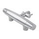 8 inch Round Chrome Twin Shower Set With Sliding Rail Diverter Mixer Tap Bottom Water Inlet