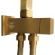10 inch 250mm Square Brushed Yellow Gold Twin Shower Set Top/Bottom Water Inlet