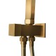 10 inch 250mm Square Brushed Yellow Gold Twin Shower Set Top/Bottom Water Inlet