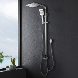 8 inch Square Chrome Twin Shower Set Top/Bottom Inlet 8 inch Square Chrome Twin Shower Set Top/Bottom Inlet