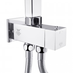 8 inch Square Chrome Twin Shower Set Top/Bottom Inlet