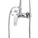 Bath Round Chrome&White Sliding Shower Set/Basin Mixer