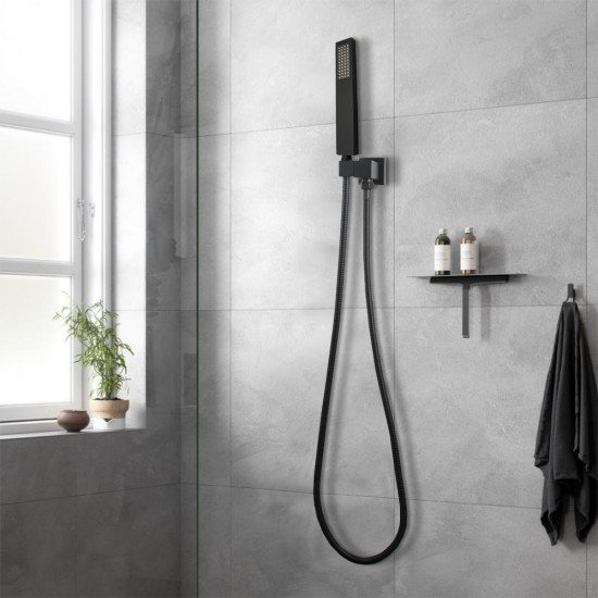 Square Nero Black Handheld Shower Set