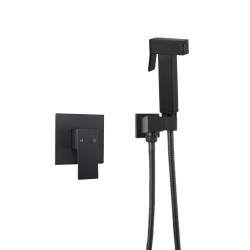 Square Matte Black Handheld Shower With Bidet Shower Mixer Tap Set Square Matte Black Handheld Shower With Bidet Shower Mixer Tap Set