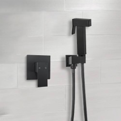 Square Matte Black Handheld Shower With Bidet Shower Mixer Tap Set Square Matte Black Handheld Shower With Bidet Shower Mixer Tap Set