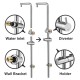 8 inch Right Angle Round Chrome Twin Shower Set Top Inlet