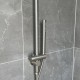 10 inch 250mm Round Brushed Nickel Twin Shower Station Top Water Inlet