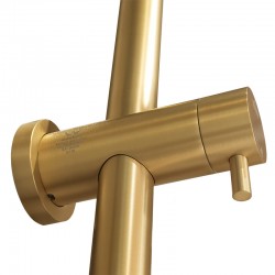 10 inch 250mm Round Brushed Yellow Gold Twin Shower Station Top Inlet 10 inch 250mm Round Brushed Yellow Gold Twin Shower Station Top Inlet